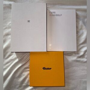 BTS Love yourself her ver, BTS BE Deluxe, and Butter creme ver.
